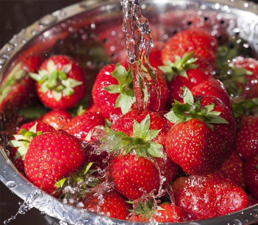 Washing berries